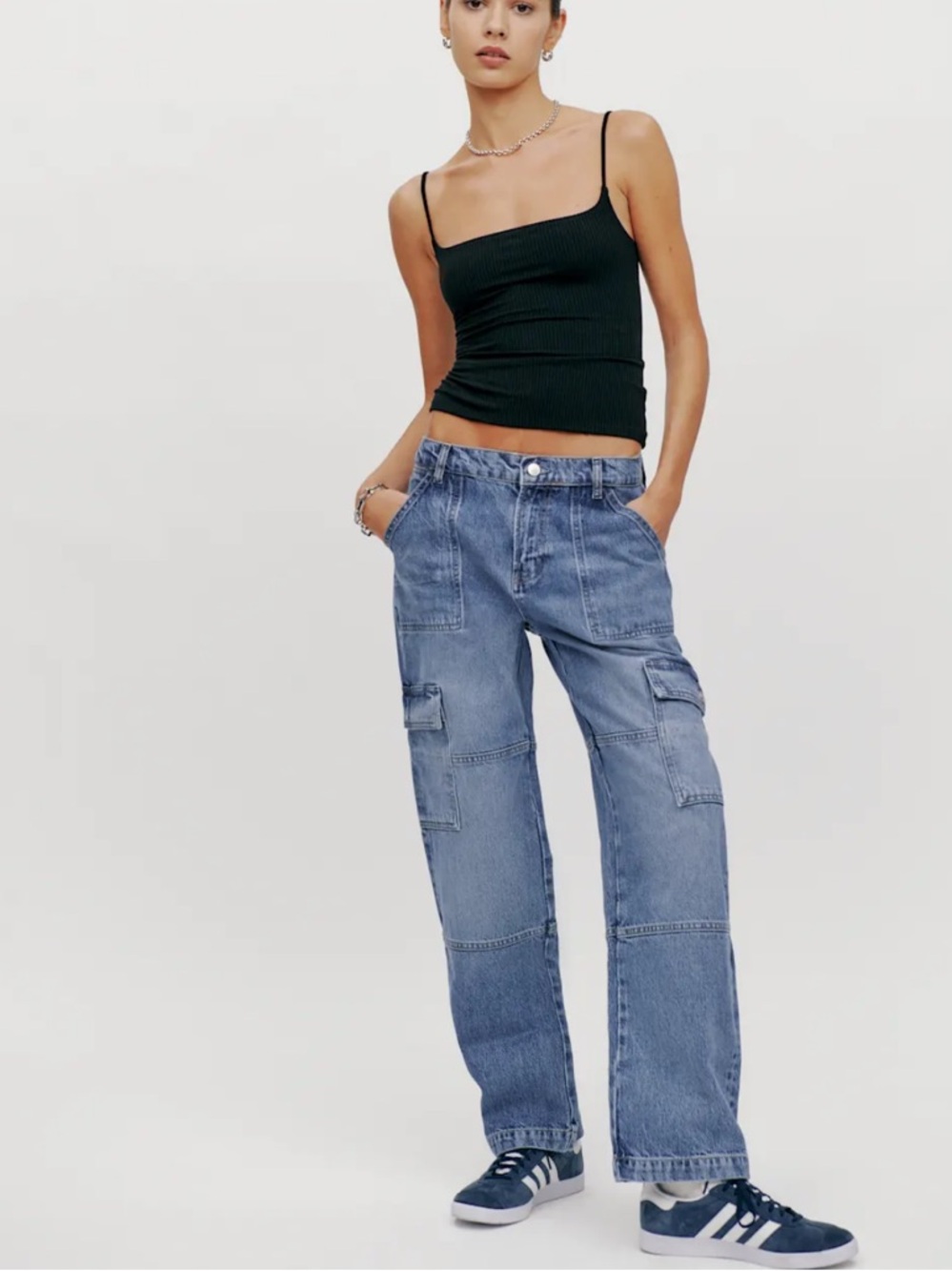 Reformation Mckenna Mid Rise Slouch Cargo Jeans